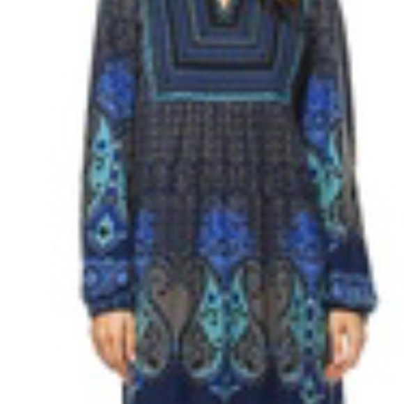 White Mark Phebe Embroidered Sweater Dress- Blue - Picture 4 of 5